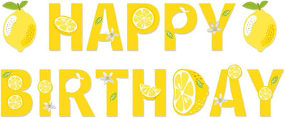 Cartel limón Happy Birthday decoración fiesta limonada