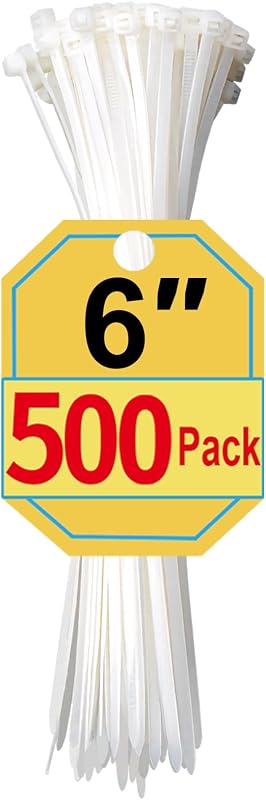 Bridas de cremallera 6pulg pack 500 blancas uso múltiple