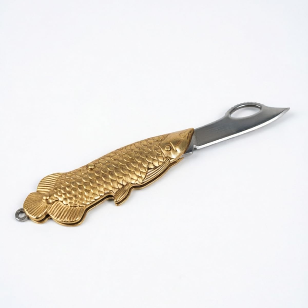 Cuchillo plegable EDC acero inox forma pescado