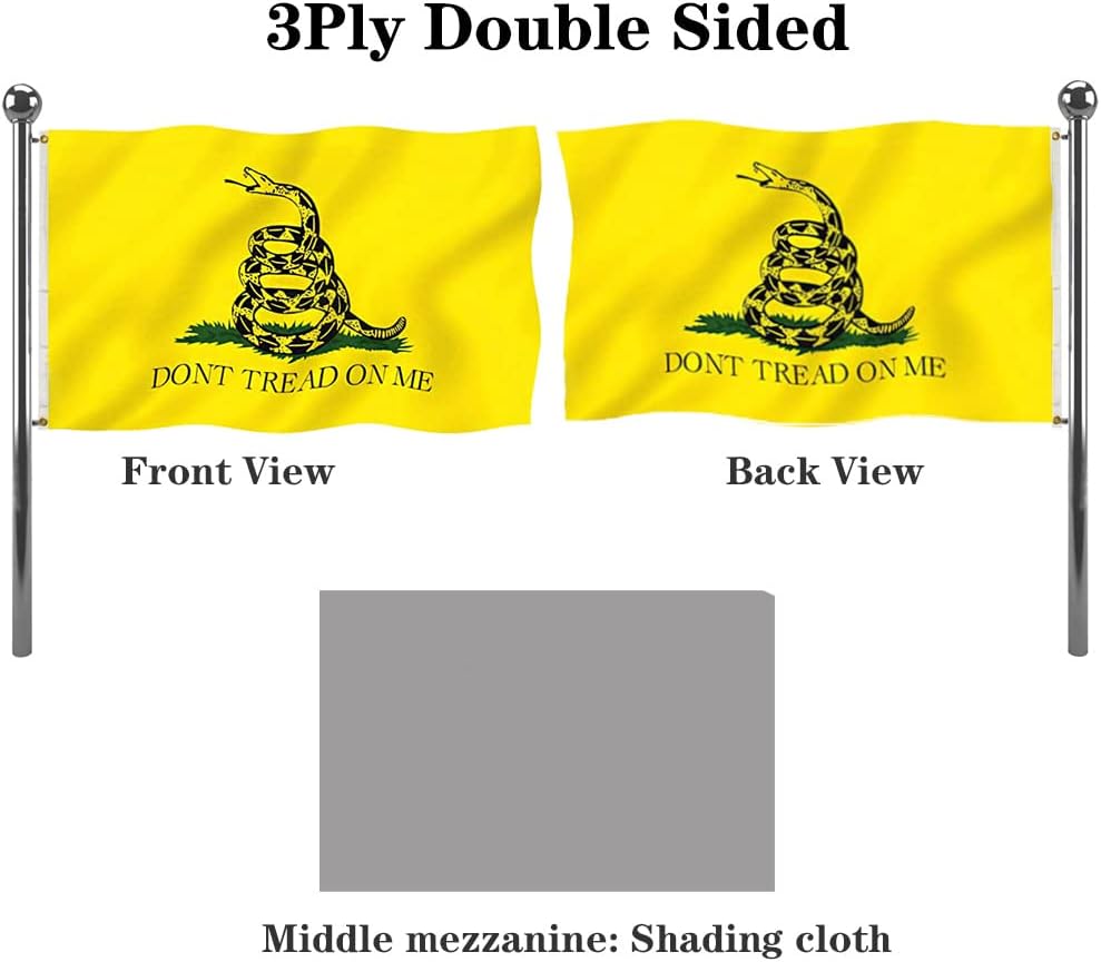 Bandera Gadsden 5x8ft poliéster 200D 3 ojales