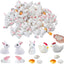 80 figuras mini conejos pollos huevos resina decoración jardín