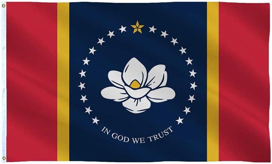 Bandera Mississippi En Dios Confiamos 3x5ft