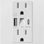Toma corriente 15A con luz nocturna USB-A y USB C 5V/5A cert ETL