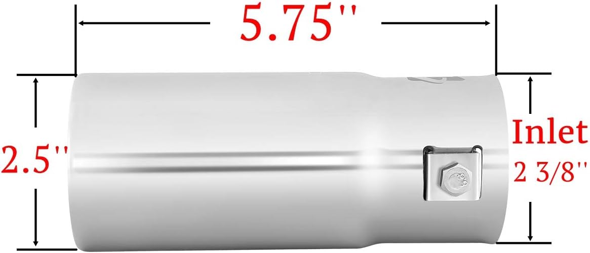 2 Pzas Puntas Silenciador Acero Inox 1.5-2" Diámetro