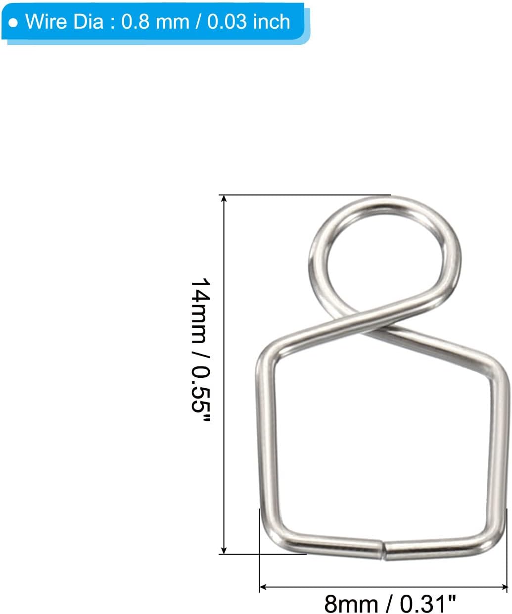 Clip conector candelabro 100 pzas acero inox plata