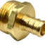 2 Adaptadores Manguera Jardín Latón PEX 1/2pulg GHT 3/4pulg