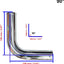 Tubo codo aluminio 2.5" 90 grados intercooler