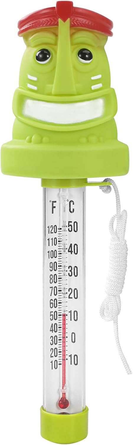 Termómetro flotante piscina pantalla grande cuerda resistente