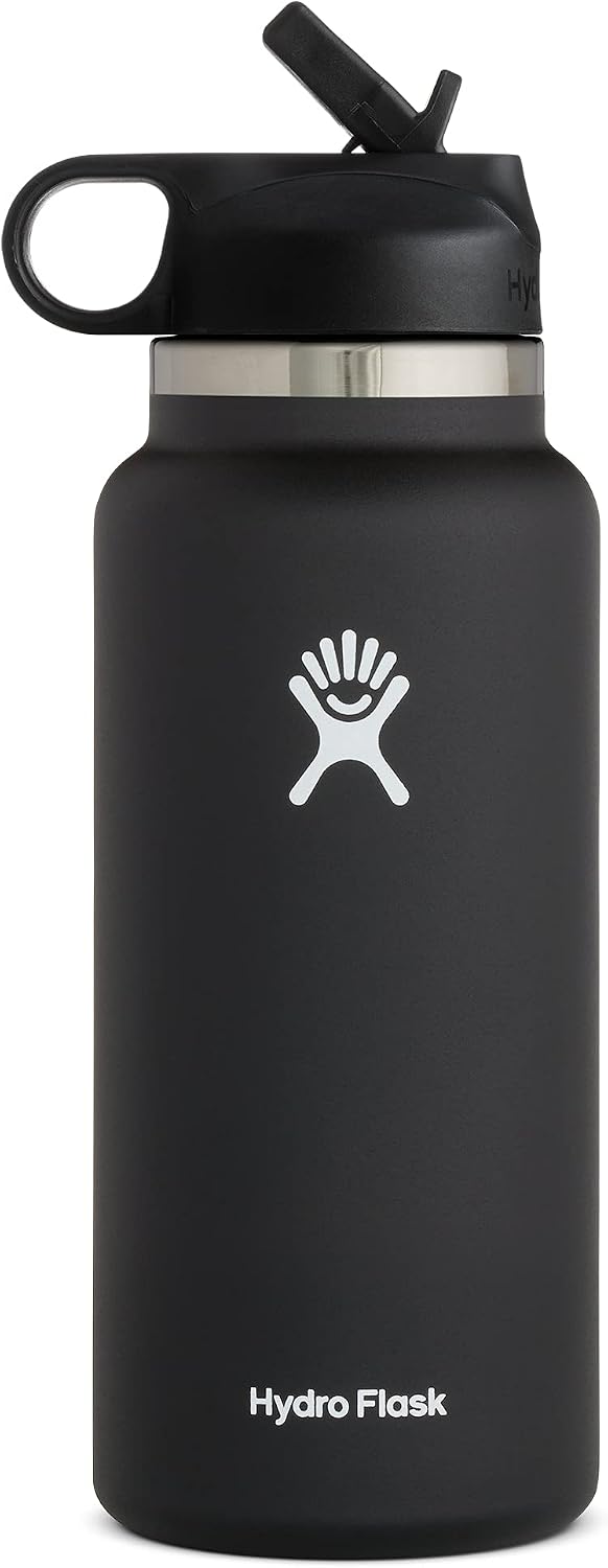 Tapa con pajita boca ancha 32oz color negro