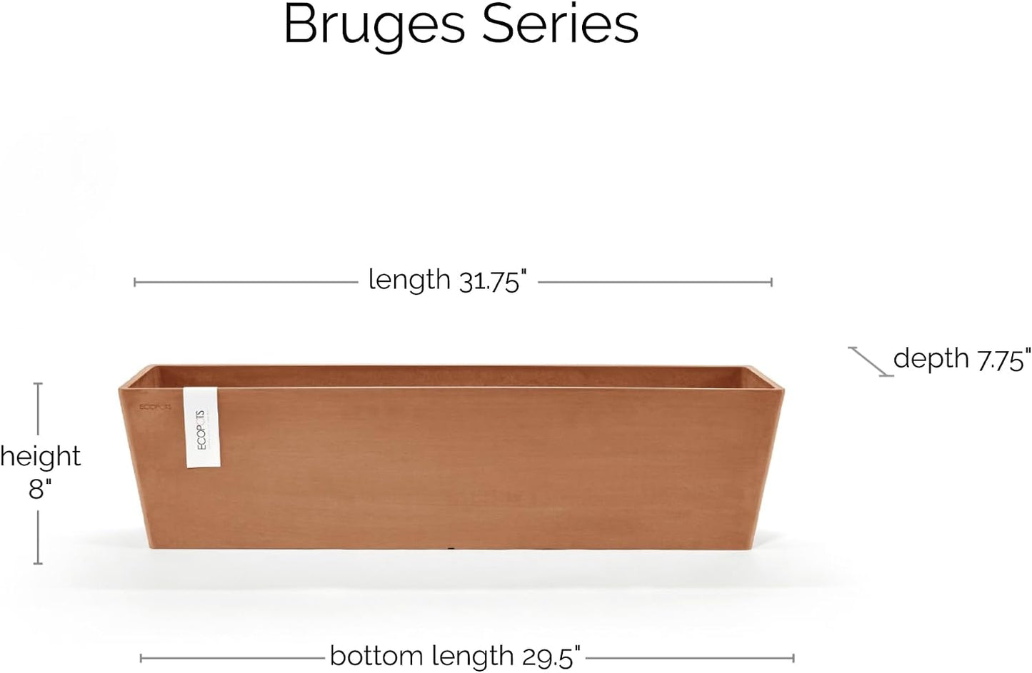 Maceta compuesta rectangular terracota 31.5pulg