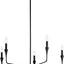 Candelabro 5 luces negro moderno 19x30"