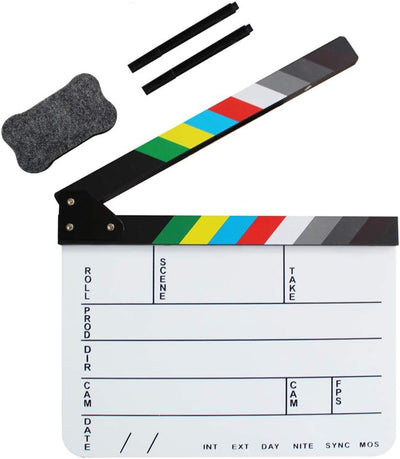 Claqueta Película Acrílica 9.6x11.7" con Borrador Magnético
