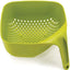 Colador cuadrado apilable con mango vertical mediano verde