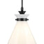 Laria Colgante 1 Luz Cristal Opalo Negro 19x16pulg