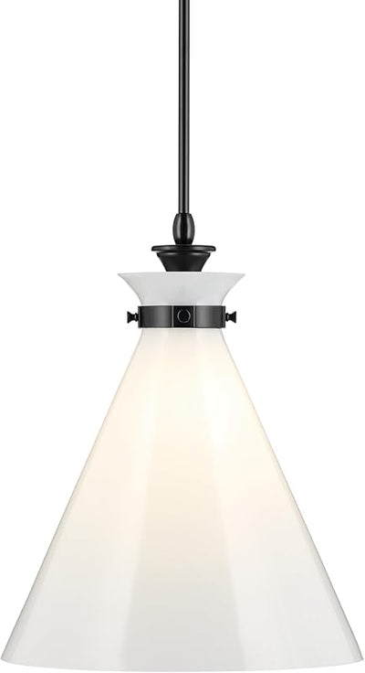 Laria Colgante 1 Luz Cristal Opalo Negro 19x16pulg