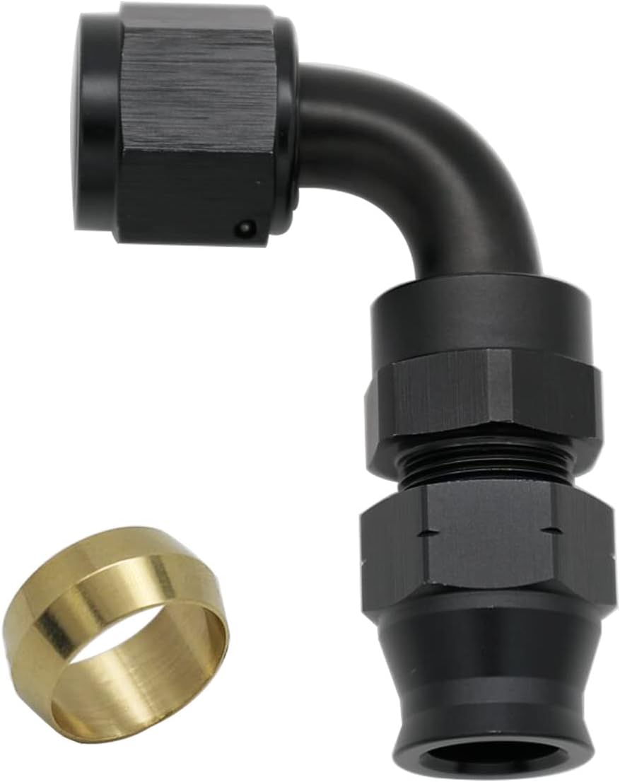 Adaptador tubo combustible 6AN a 3/8 90 grados aluminio