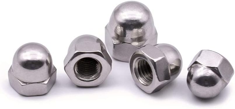 Tuercas hex 1/4-20 acero inox 304 18-8 brillante 30uds