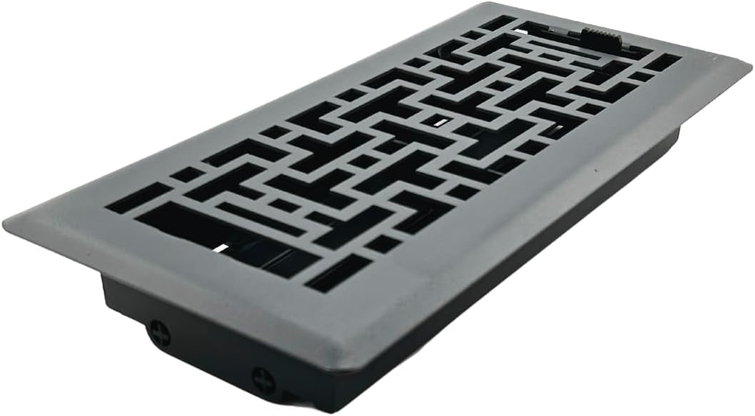 Rejilla piso 4x14 pulg gris granito ventilación hogar