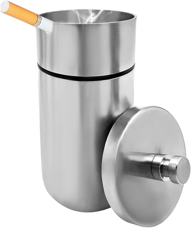 Cenicero coche acero inox desmontable con boquilla