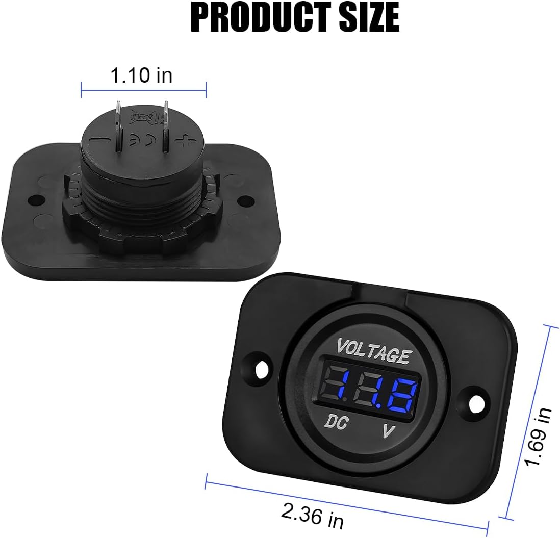 Medidor voltaje batería auto impermeable 12-24V pantalla LED