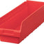 Caja plástico almacenamiento 24x6" color rojo set 10