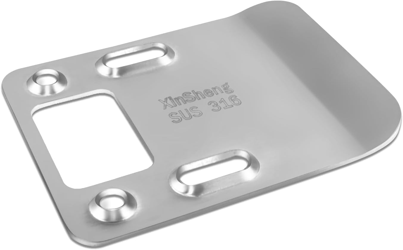 Placa acero inox 316 extensor puerta seguridad set 2