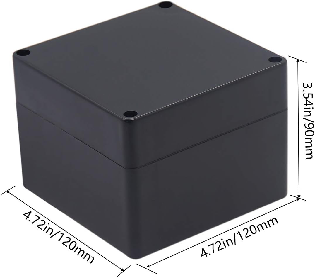 2 Cajas Plástico ABS IP65 para Proyectos Eléctricos Negras