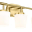 Lámpara baño 5 luces color dorado vidrio leche 38pulg