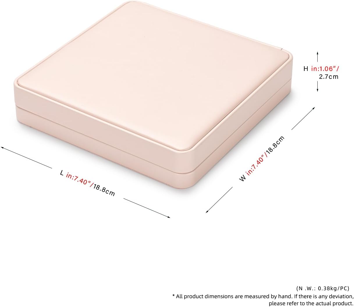 Set joyas piel sintética forro terciopelo rosa