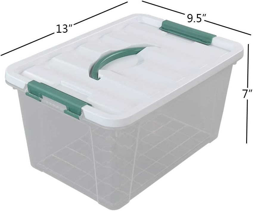 Contenedores plástico 14qt transparentes con tapa y asa