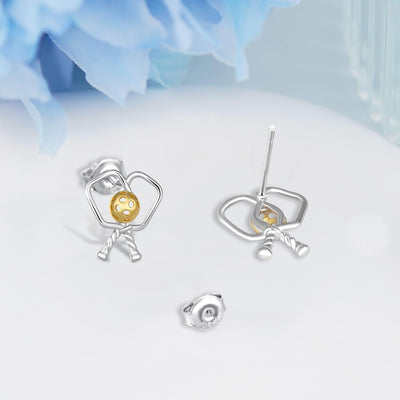 Aretes deportivos S925 plata esterlina para mujeres