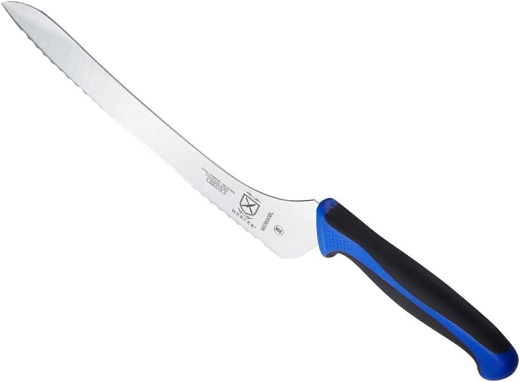 Cuchillo pan 9pulg borde ondulado color azul