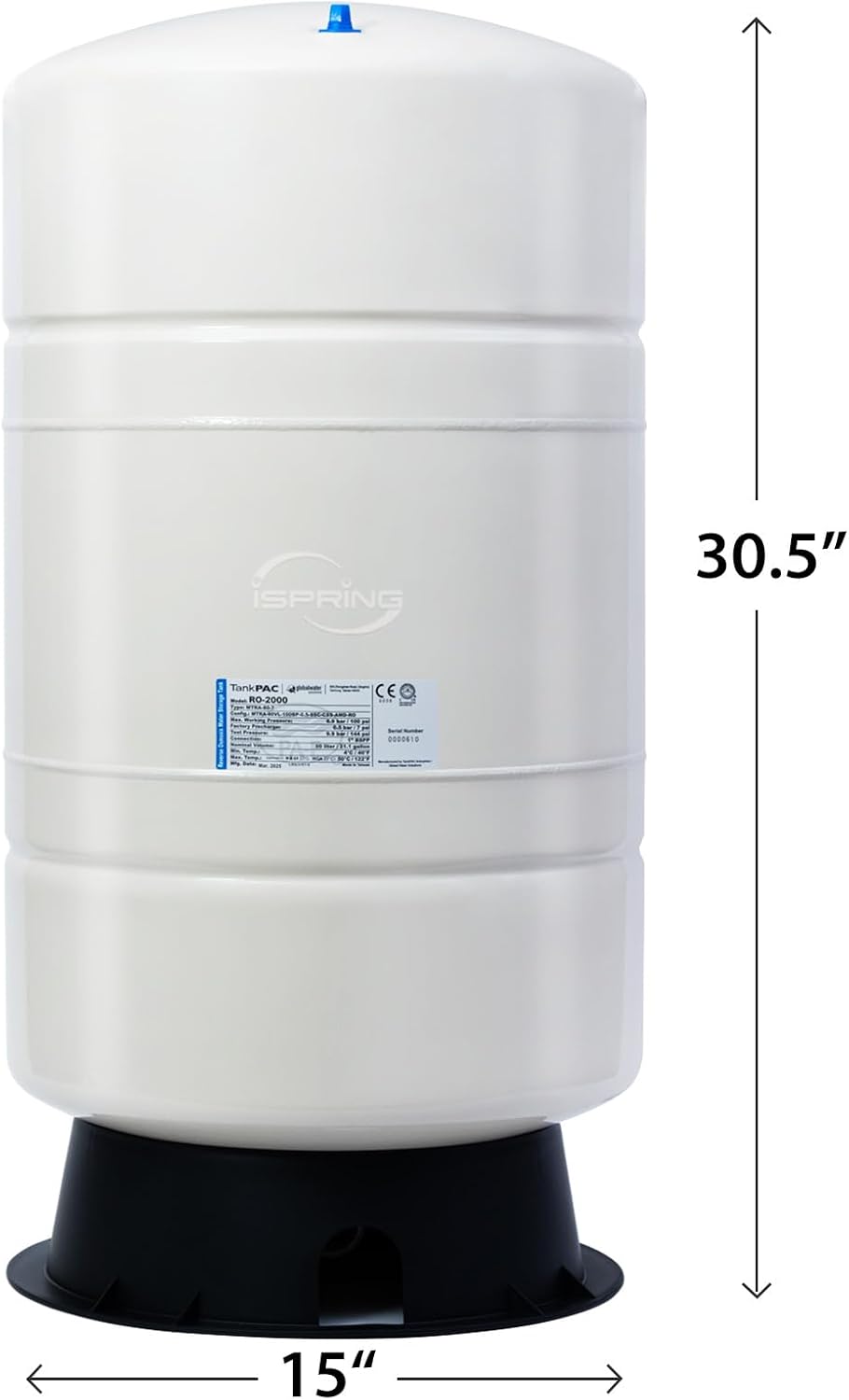 Tanque prepresurizado T20M 20gal para sistema RO 14gal