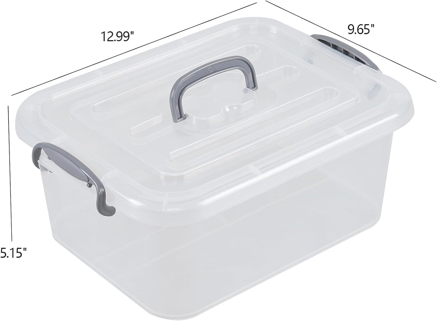 2 Cajas Almacenamiento Plástico 8qt Con Tapa Pestillo