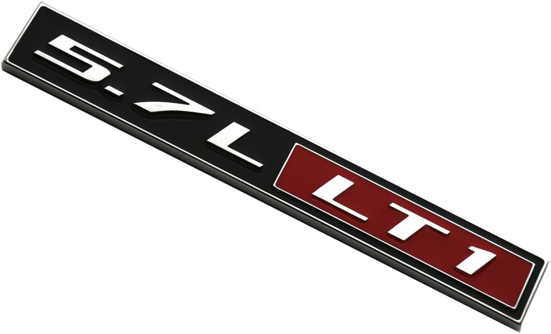 Placa identificación motor LT1 5.7L 2 Pzas rojo cromado
