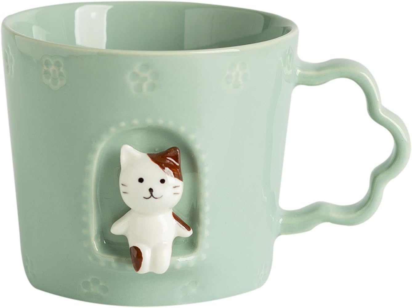 Taza cerámica diseño gato figura hecha a mano regalo niños