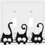 Placa interruptor 2 gang gato dibujos animados negro
