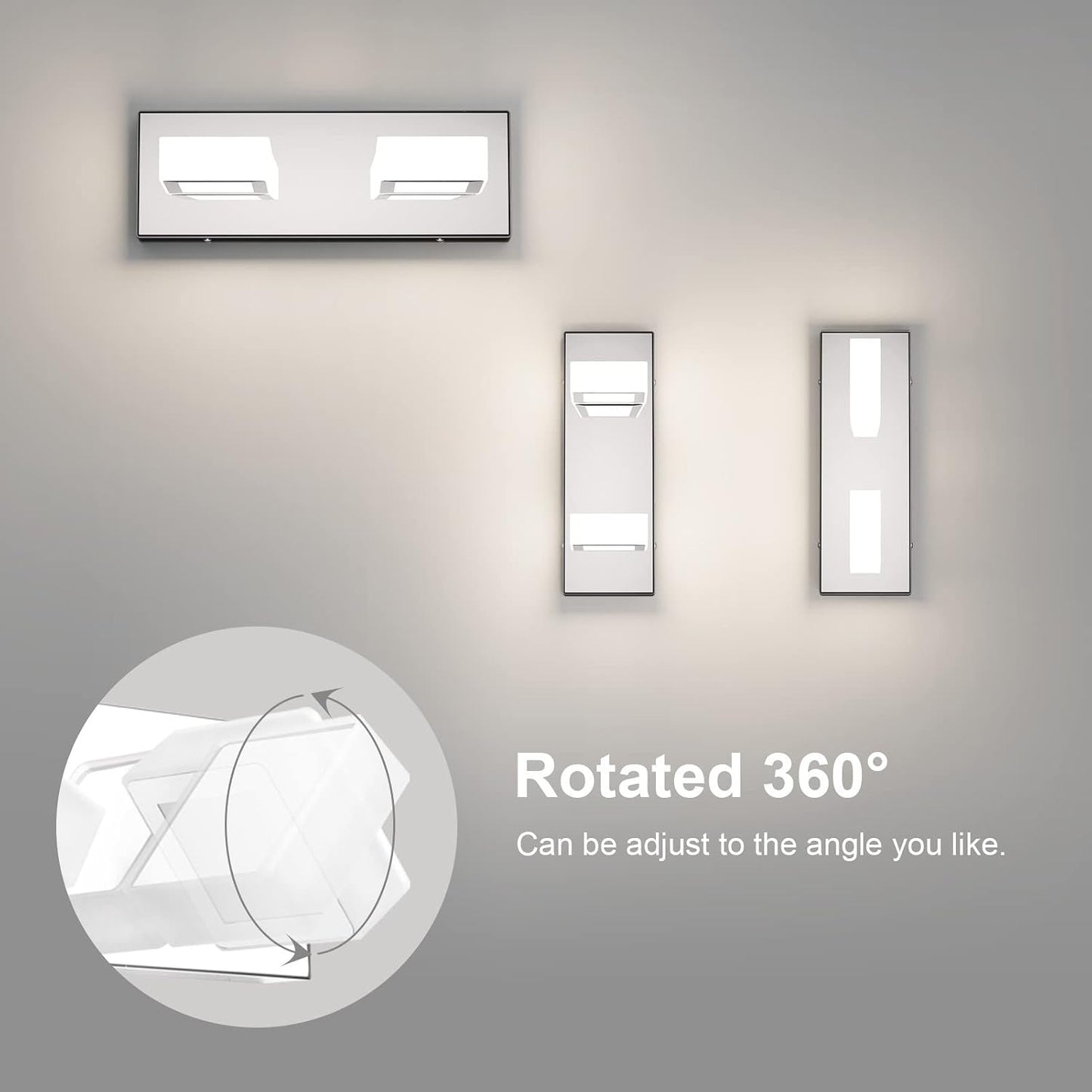 Lámpara Tocador Baño 2 Luces Acrílico Acero Inox