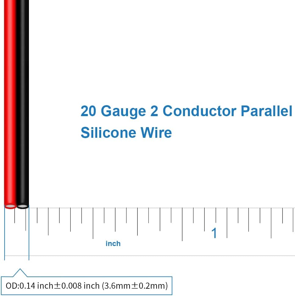 Cable silicona 2 conductores 10pies 600V para LED