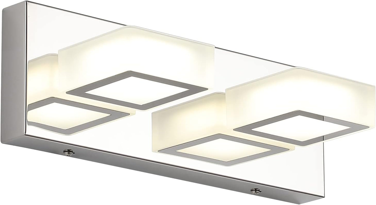 Lámpara Tocador Baño 2 Luces Acrílico Acero Inox