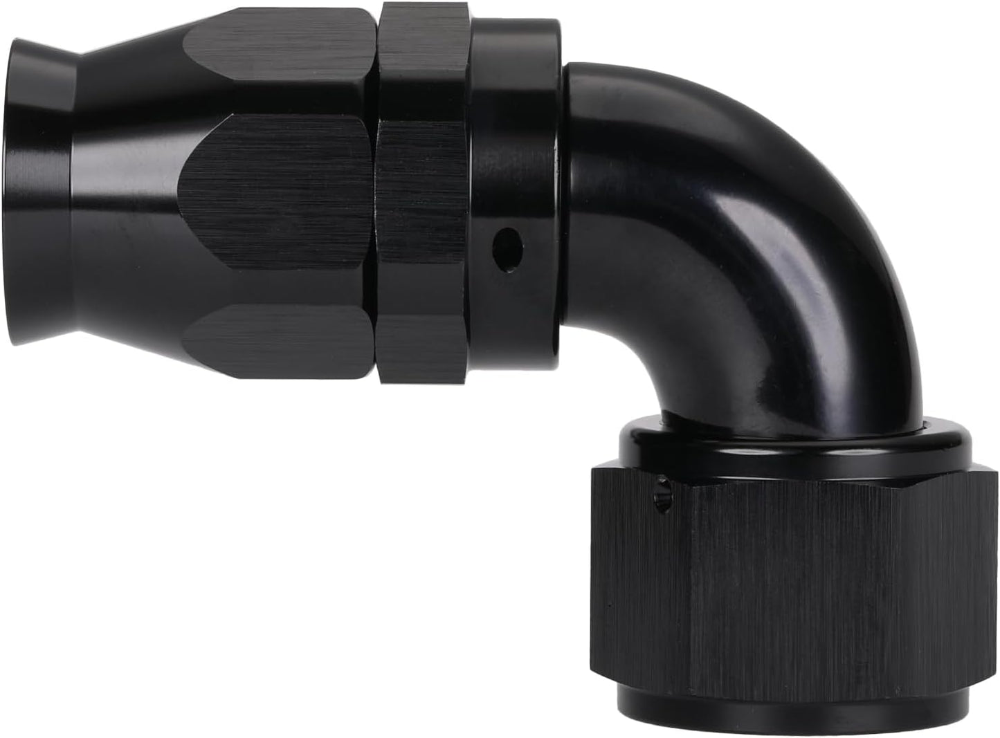 Codo giratorio aluminio negro 90 grados PTFE