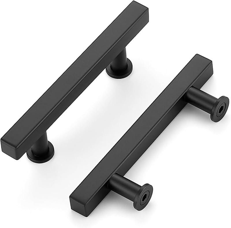30 Manijas Acero Inox 3" Negro Mate para Gabinete