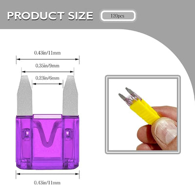 Kit 120 fusibles automotrices cuchilla con herramienta extractora