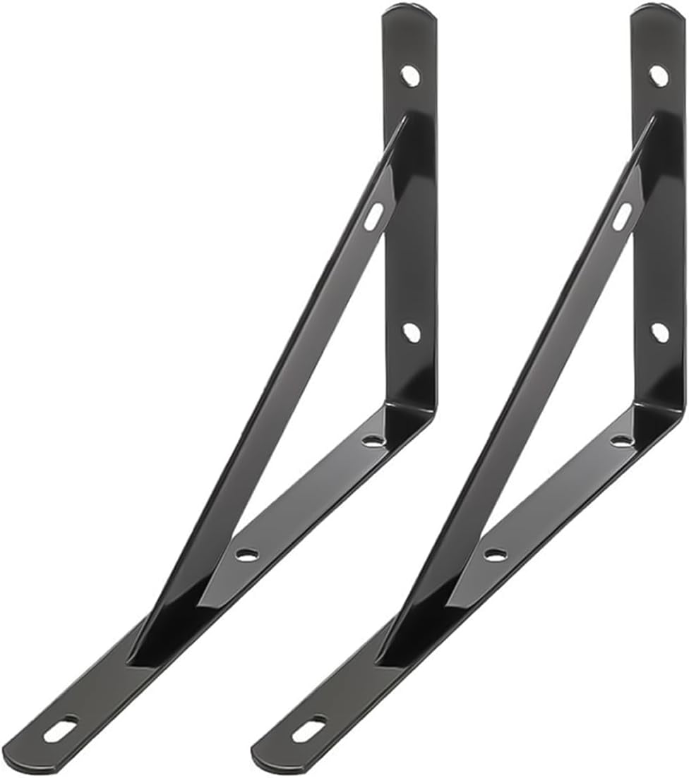 Juego 2 soportes pared acero 12pulg para estantes flotantes negro