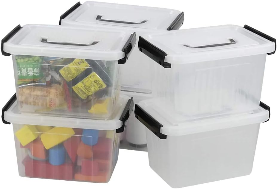 Caja plástico mango negro contenedores 6 pzas 3qt