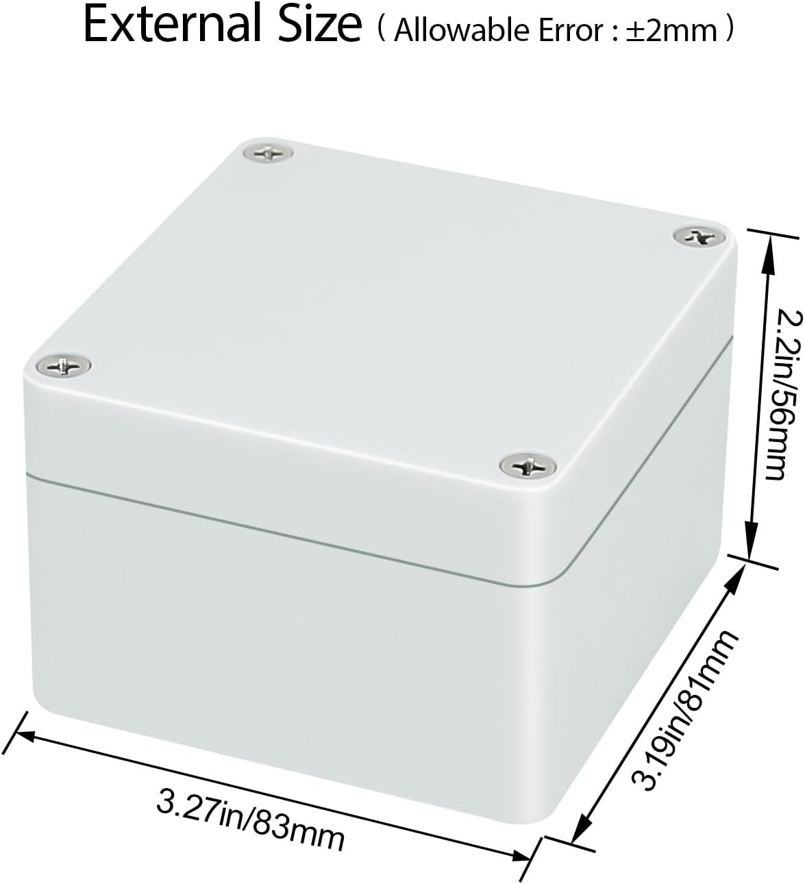 Caja eléctrica plástico IP65 83x81x56mm 2 Pzas