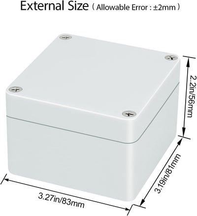 Caja eléctrica plástico IP65 83x81x56mm 2 Pzas