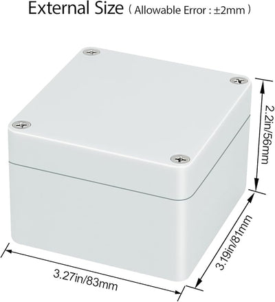 Caja eléctrica plástico IP65 83x81x56mm 2 Pzas