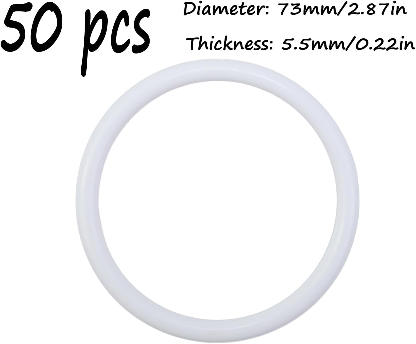 Aros macramé plástico blanco 3" pack 50
