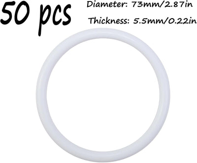 Aros macramé plástico blanco 3" pack 50